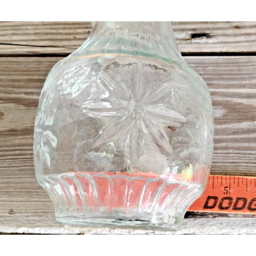 Vintage 🍸🍷🍾Clear Glass Decanter Stopper Whiskey Wine Carafe Starburst 12